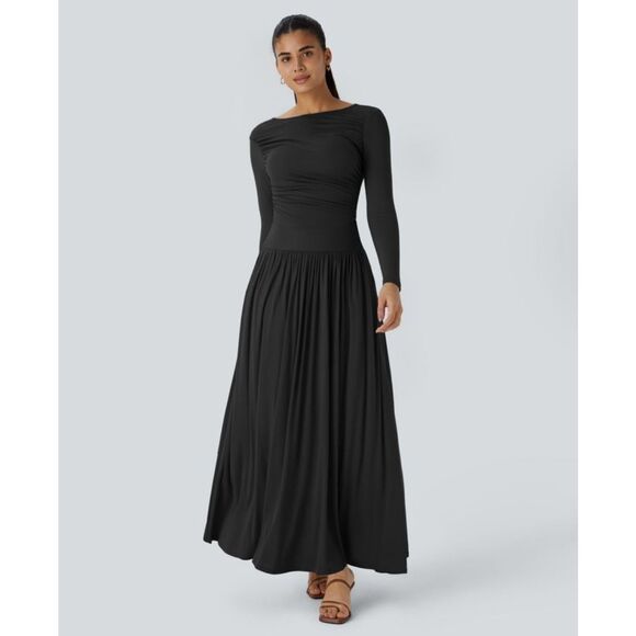 Halara Dresses & Skirts - Halara Flowy Maxi Casual Dress M Black